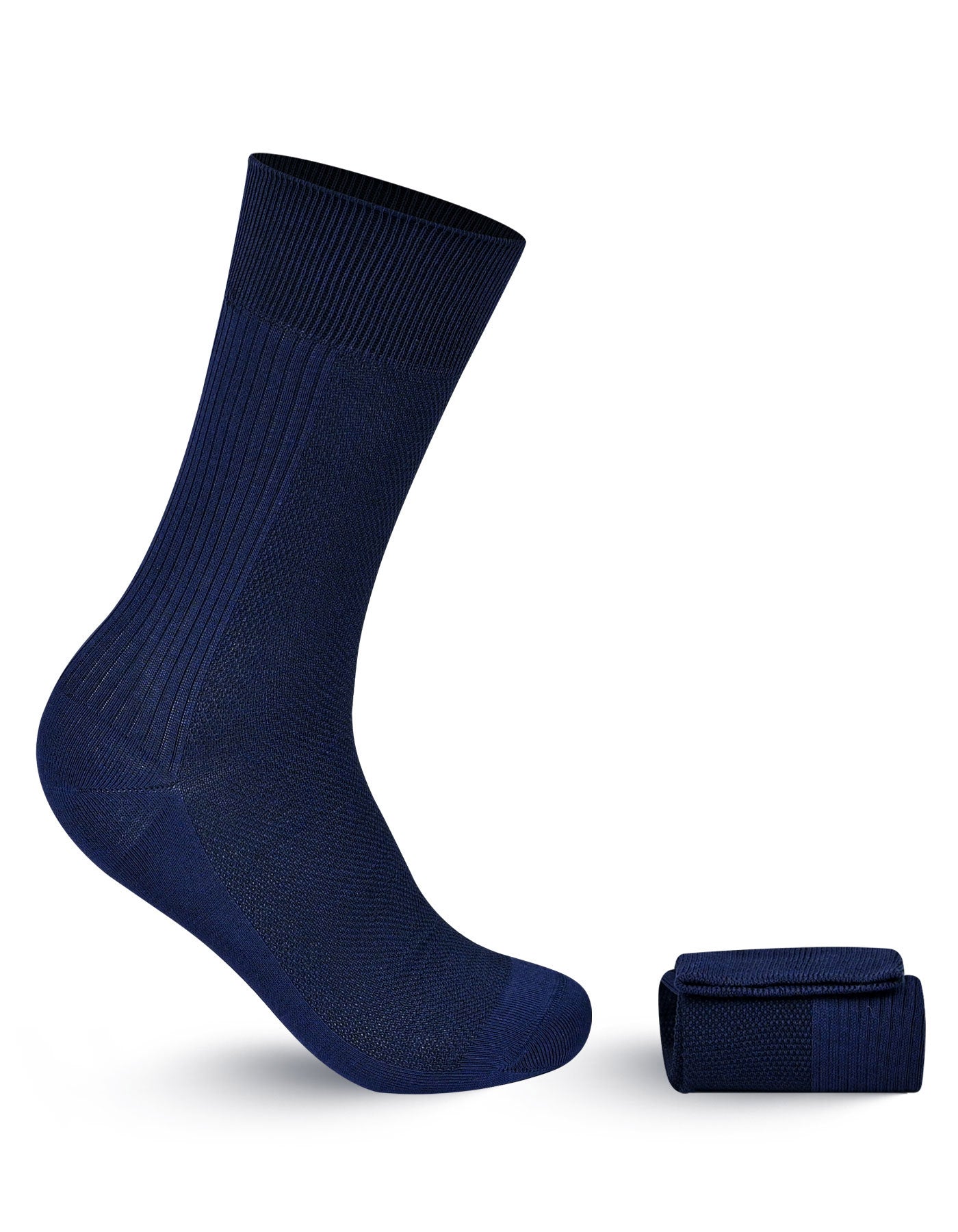 Navy Self Plain Socks