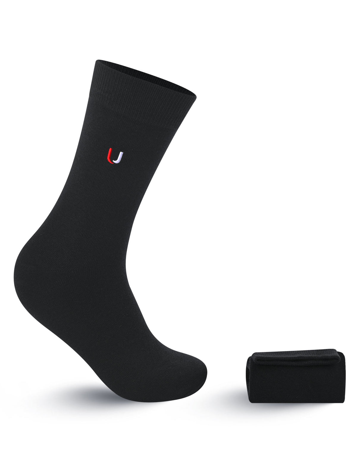 Black Plain Mid Calf Socks