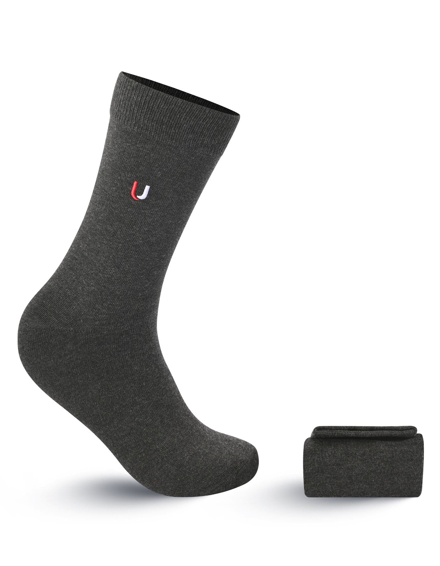 Charcoal Plain Mid Calf Socks