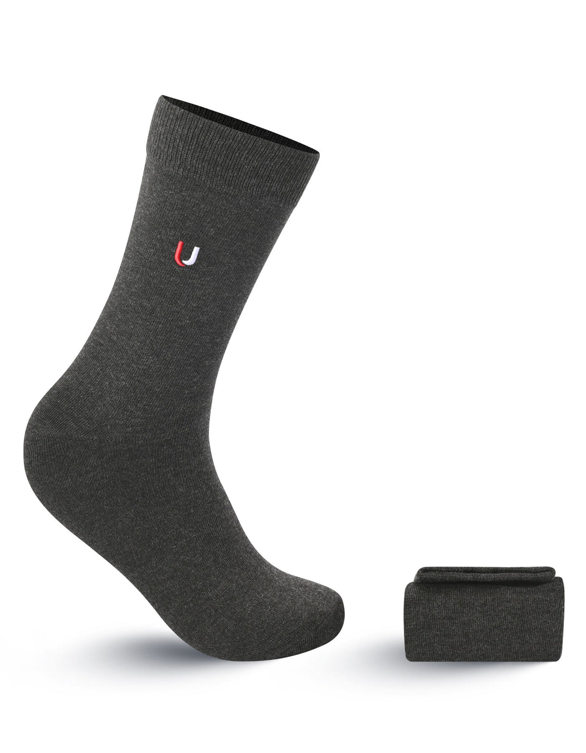 Charcoal Plain Mid Calf Socks