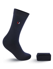 Navy Plain Mid Calf Socks