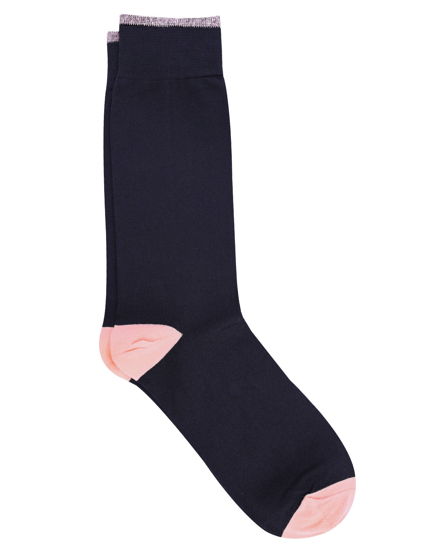 Peach/Black Plain Sock