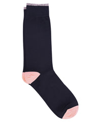 Peach/Black Plain Sock