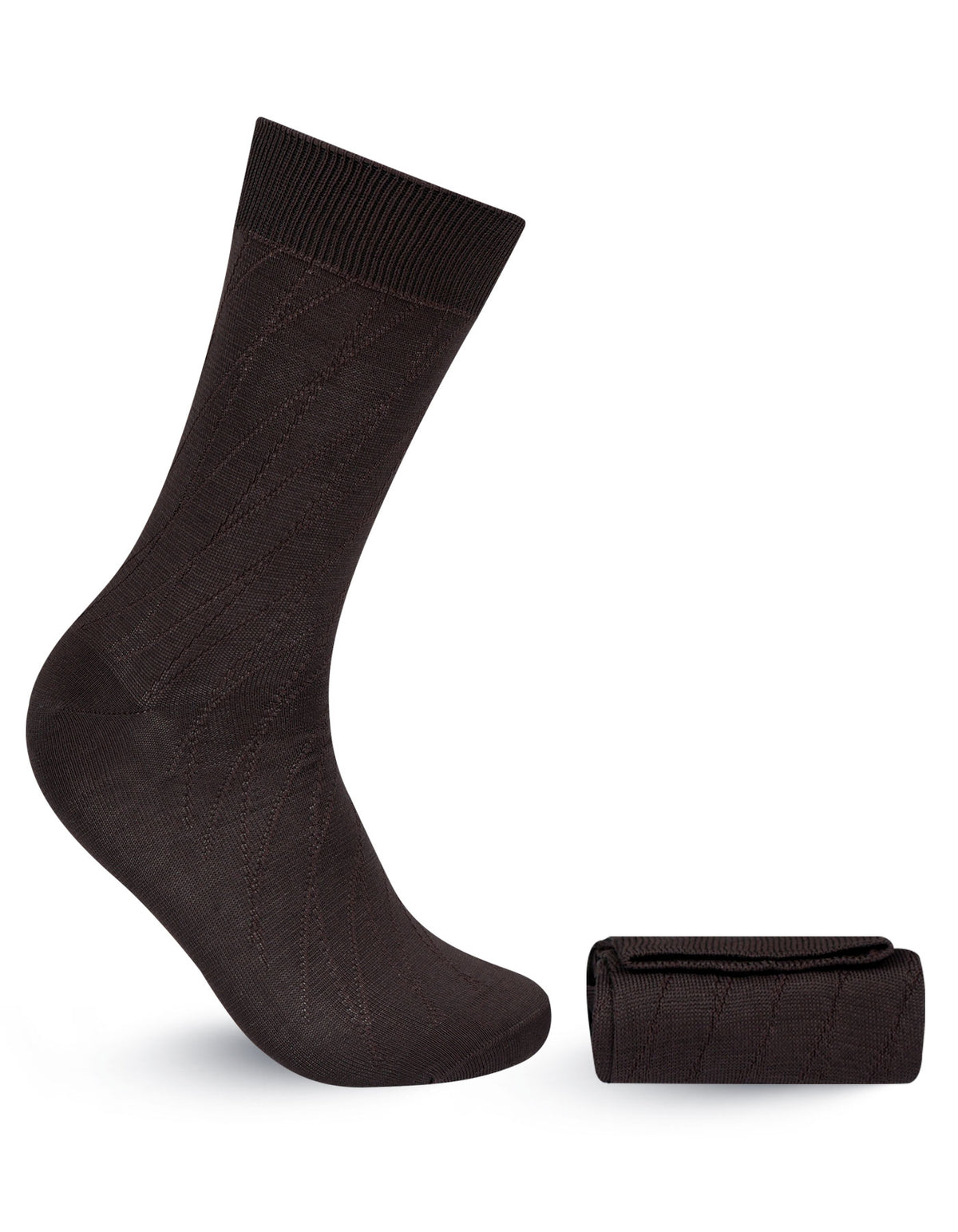 D Brown Self Plain Walkees Socks