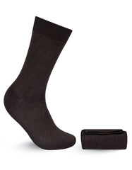 D Brown Self Plain Walkees Socks