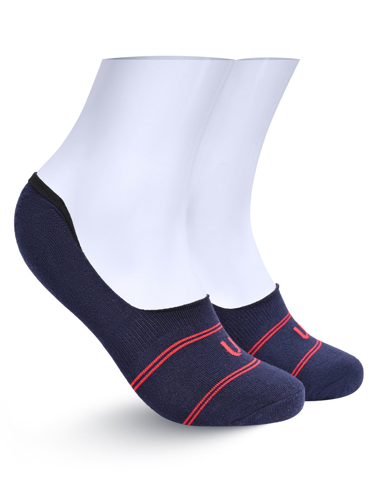 Navy Plain No Show Socks