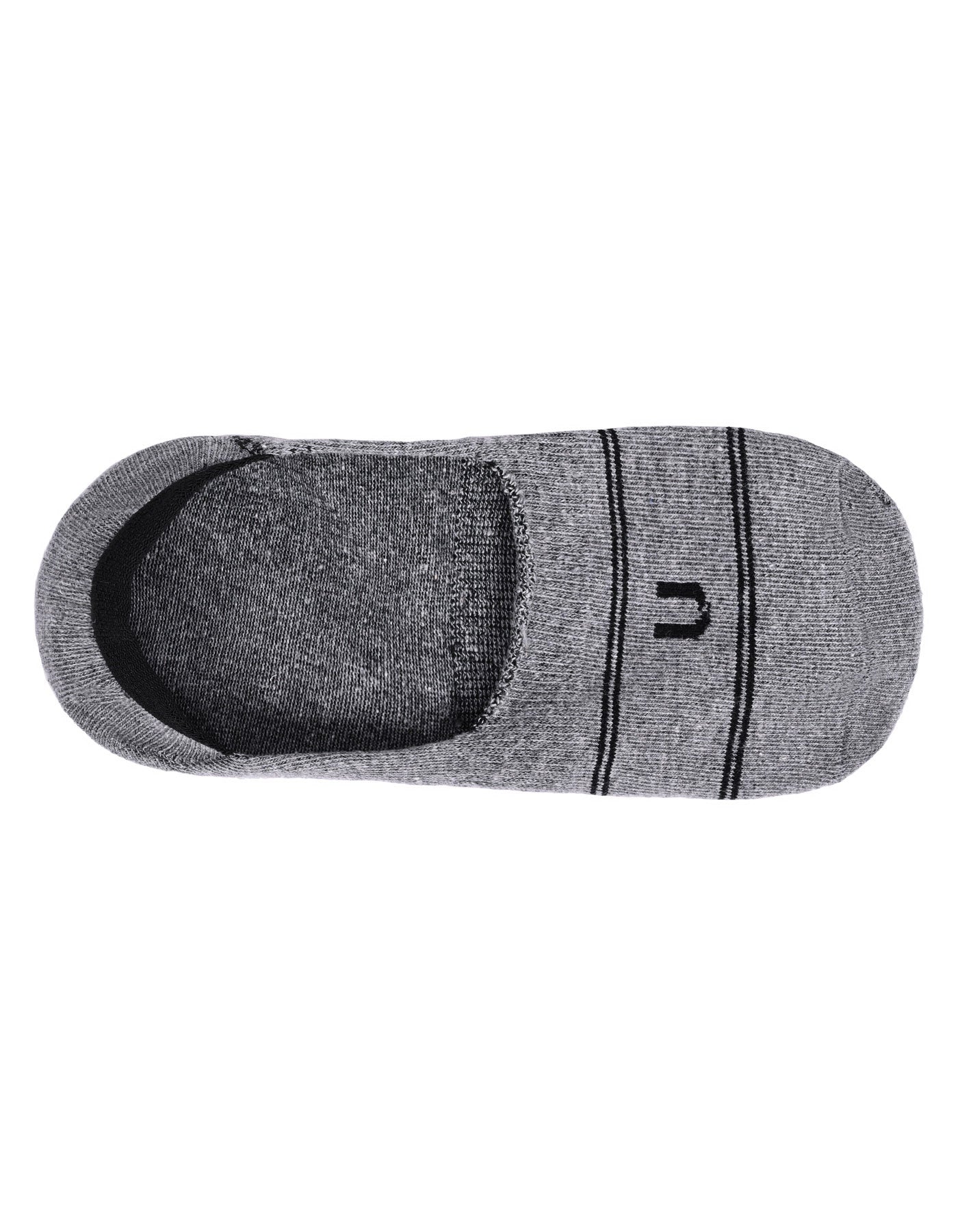 Grey Plain No Show Socks