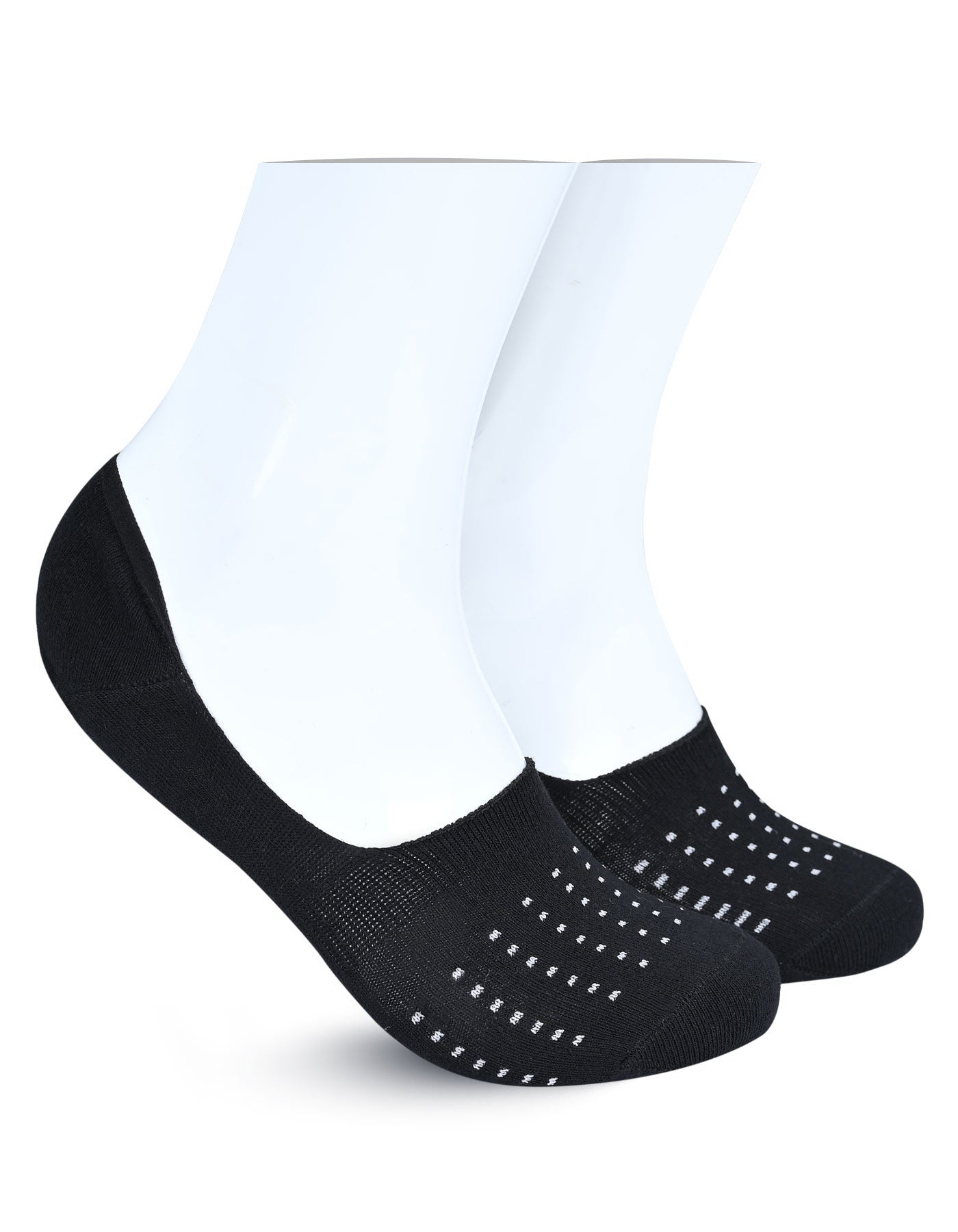 Black Dotted No Show Socks