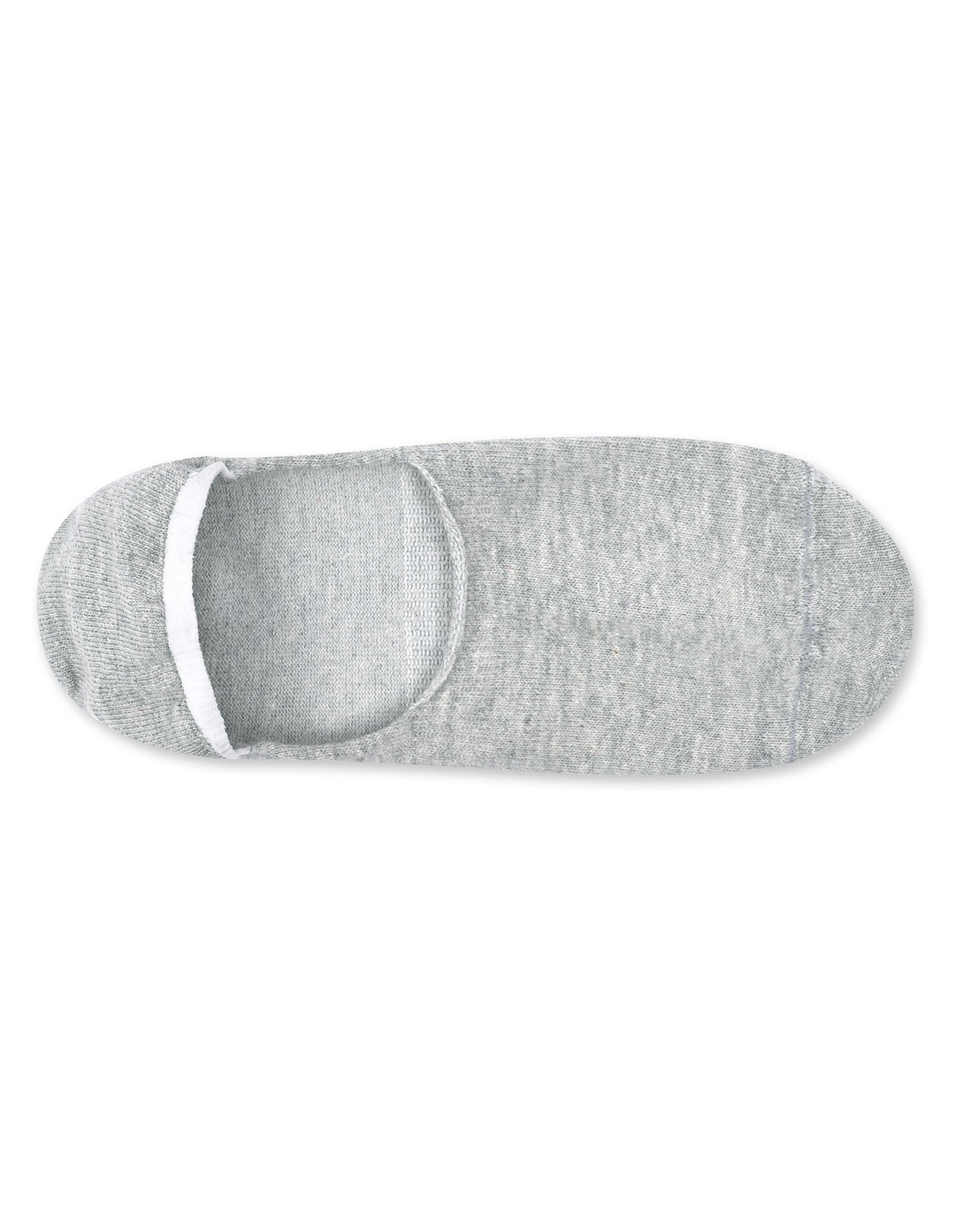 Grey Plain No Show Socks