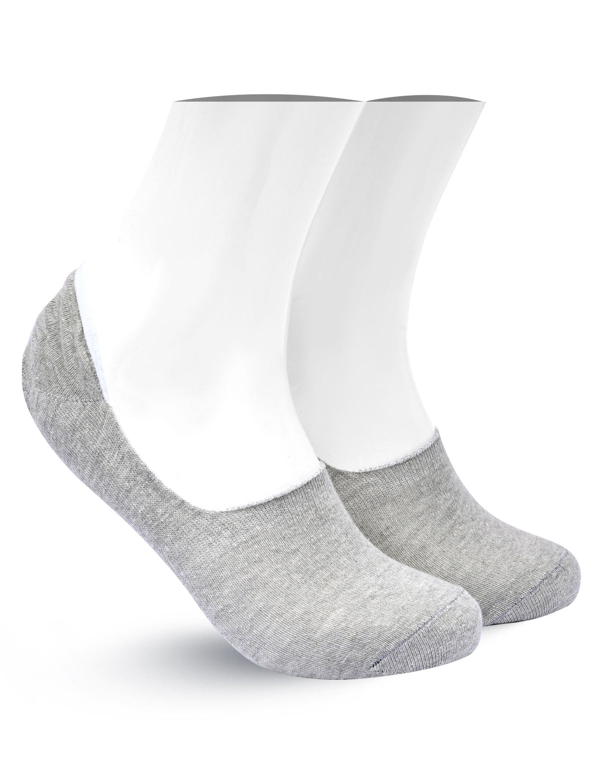Grey Plain No Show Socks
