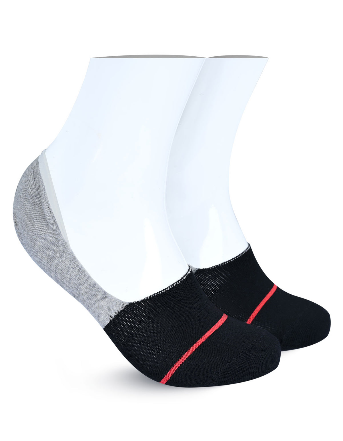 Black Stripe No Show Socks