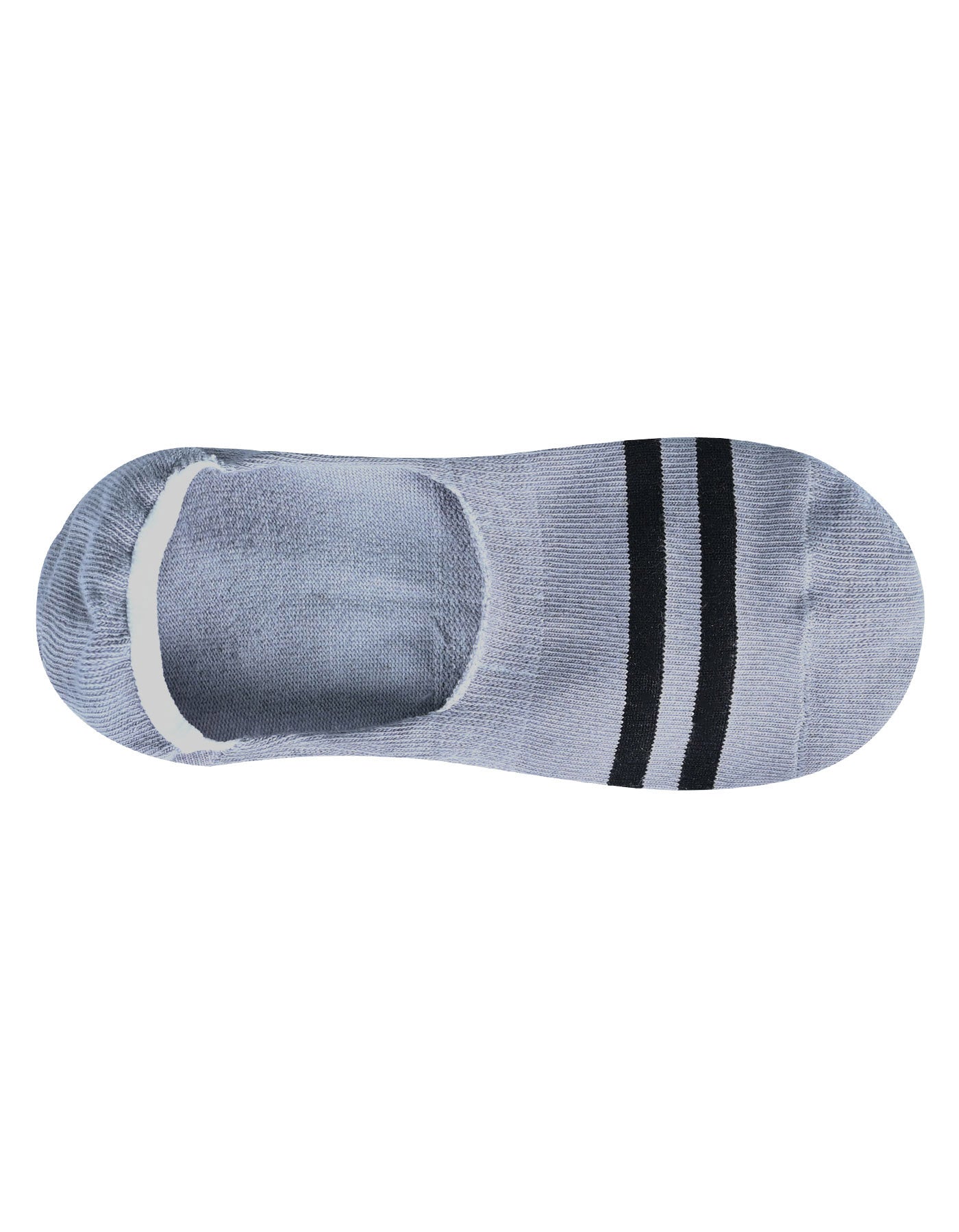 Grey Stripe No Show Socks