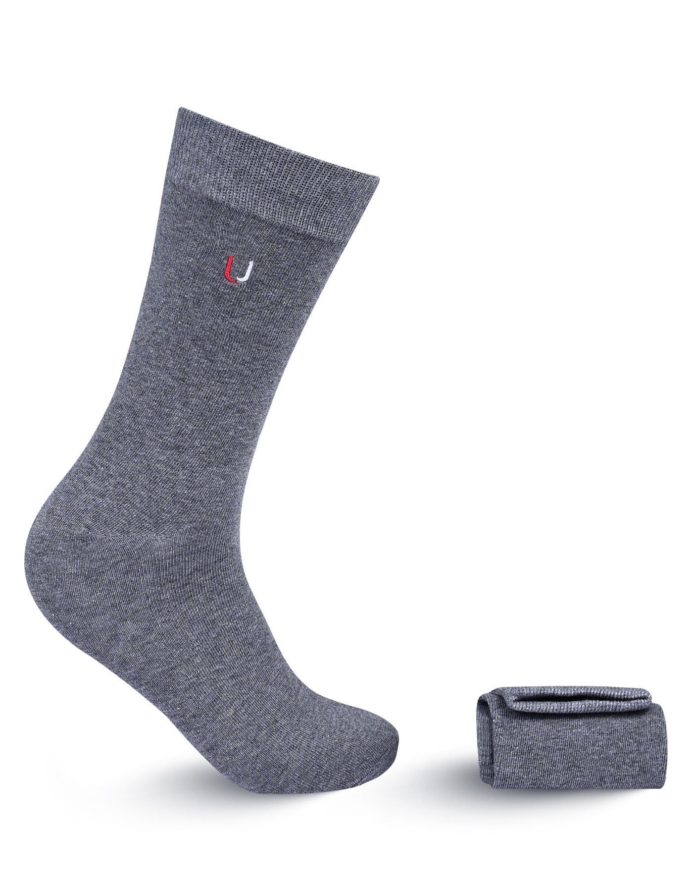 L Grey Plain Walkees Socks