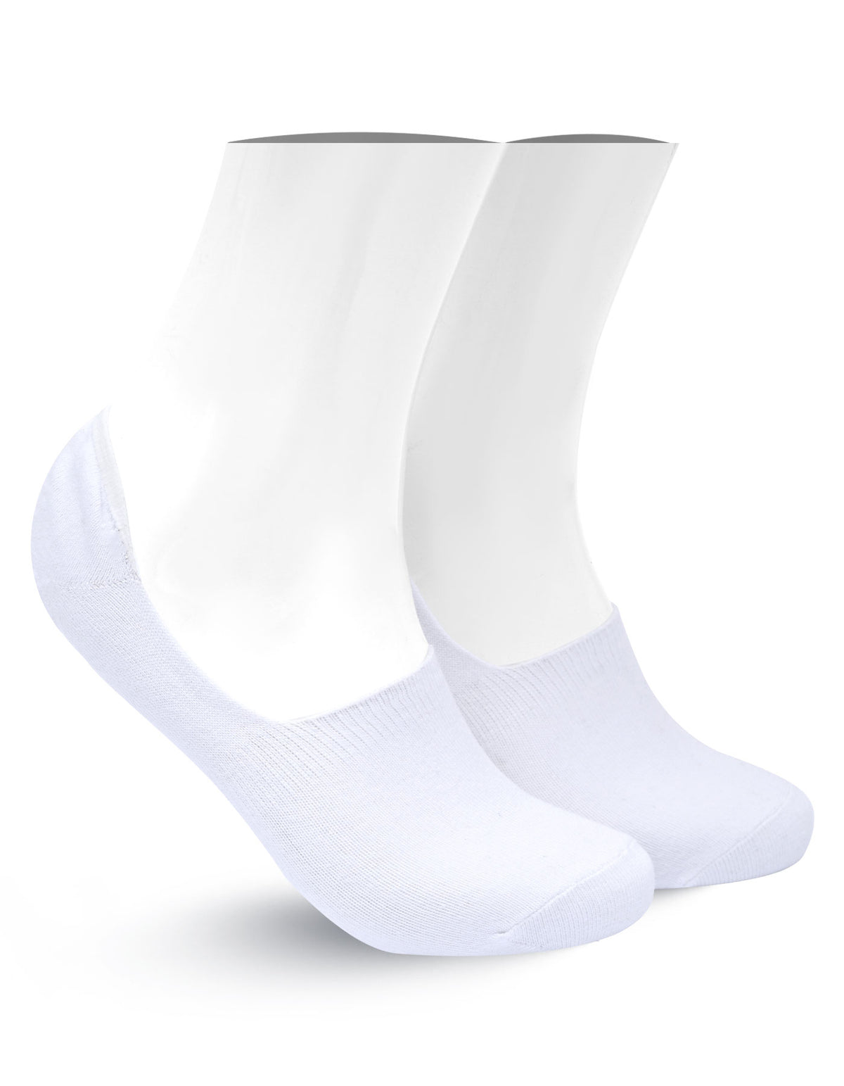 White Plain No Show Socks