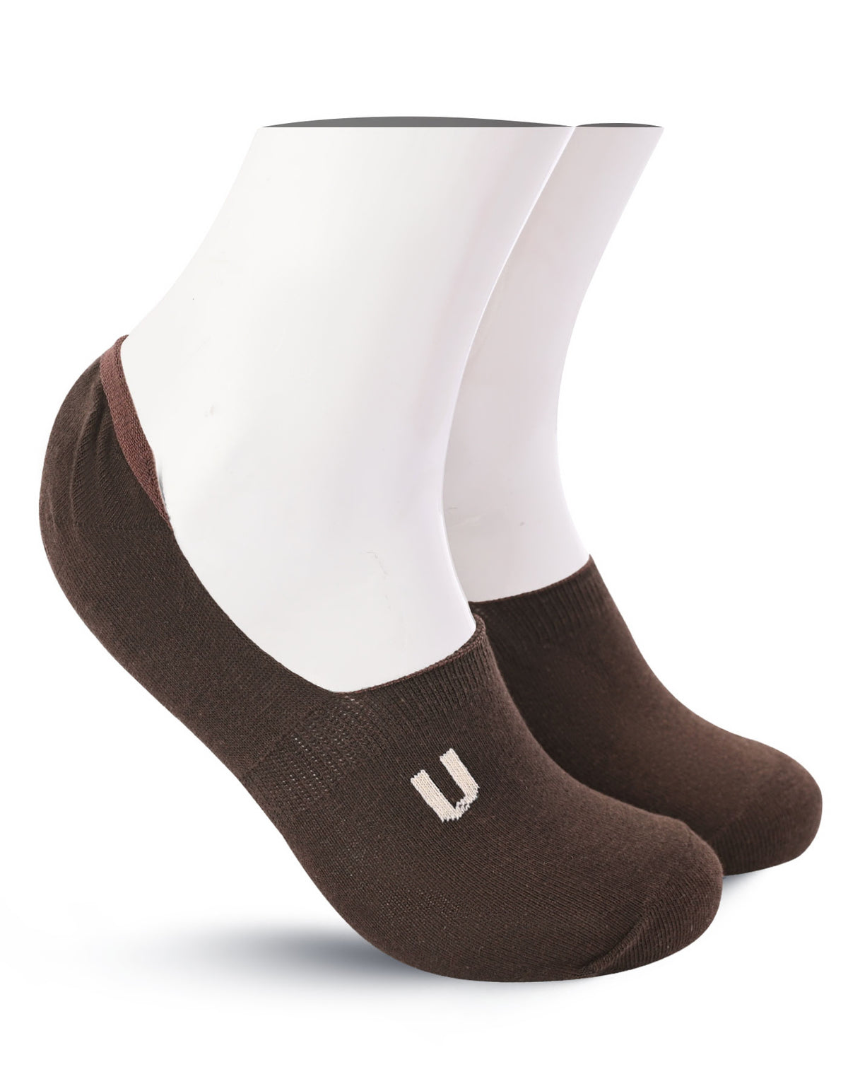 Brown Plain No Show Socks