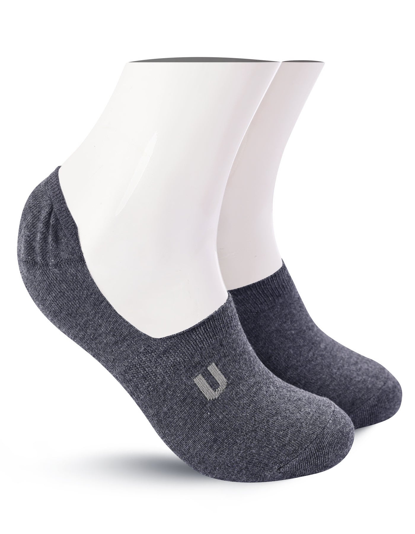 Charcoal Plain No Show Socks