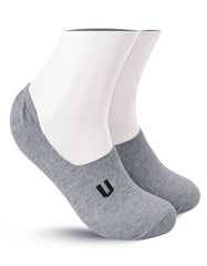 Grey Plain No Show Socks