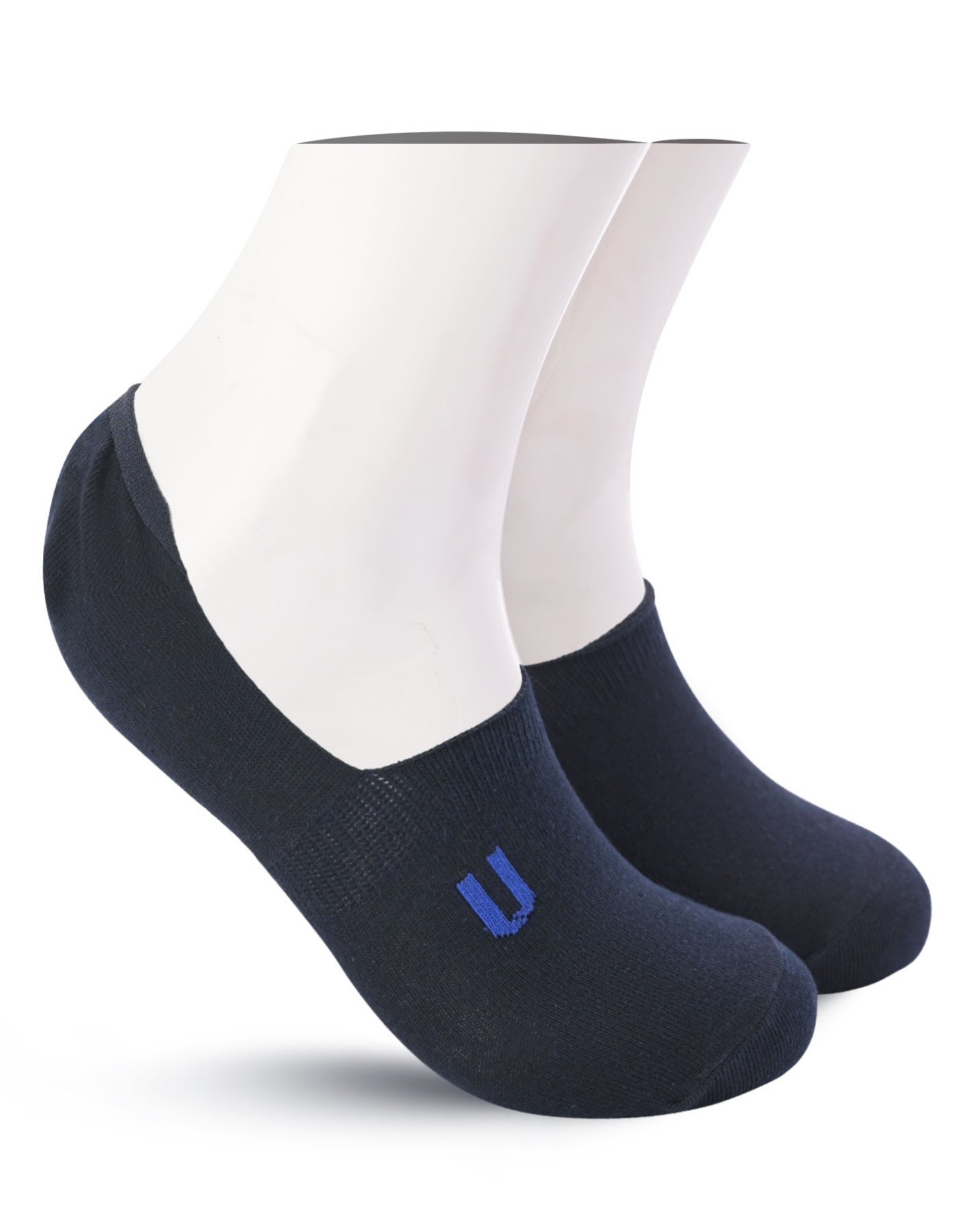 Navy Plain No Show Socks