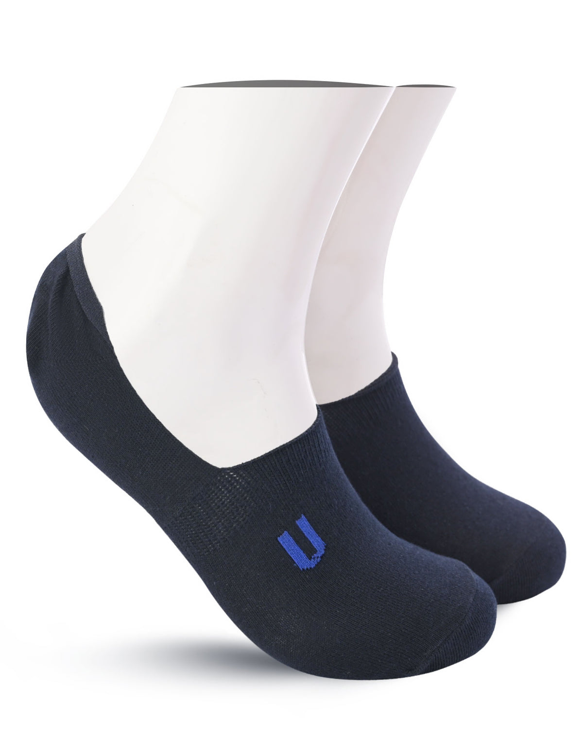 Navy Plain No Show Socks