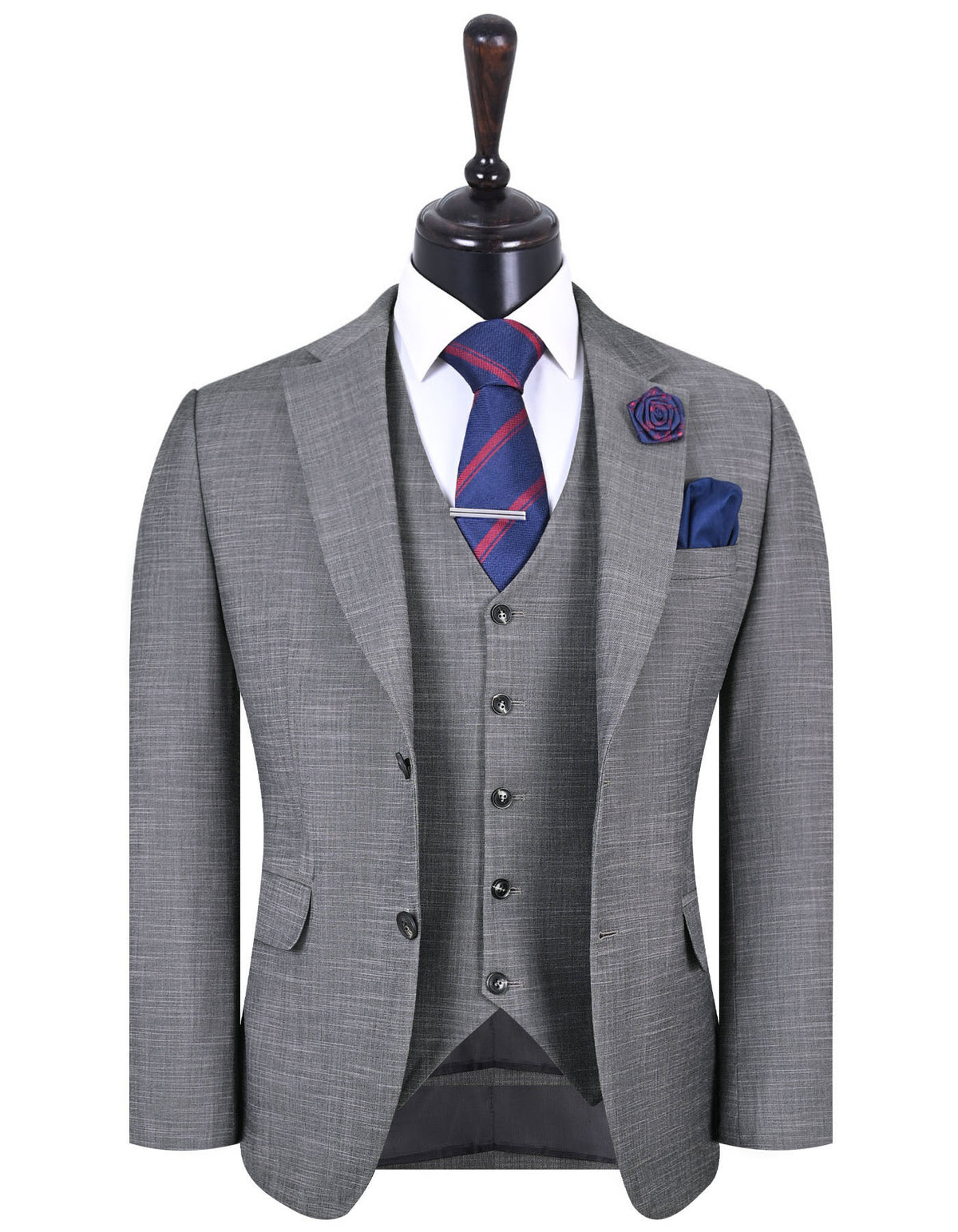 L Charcoal Texture Suit ST2364C-34