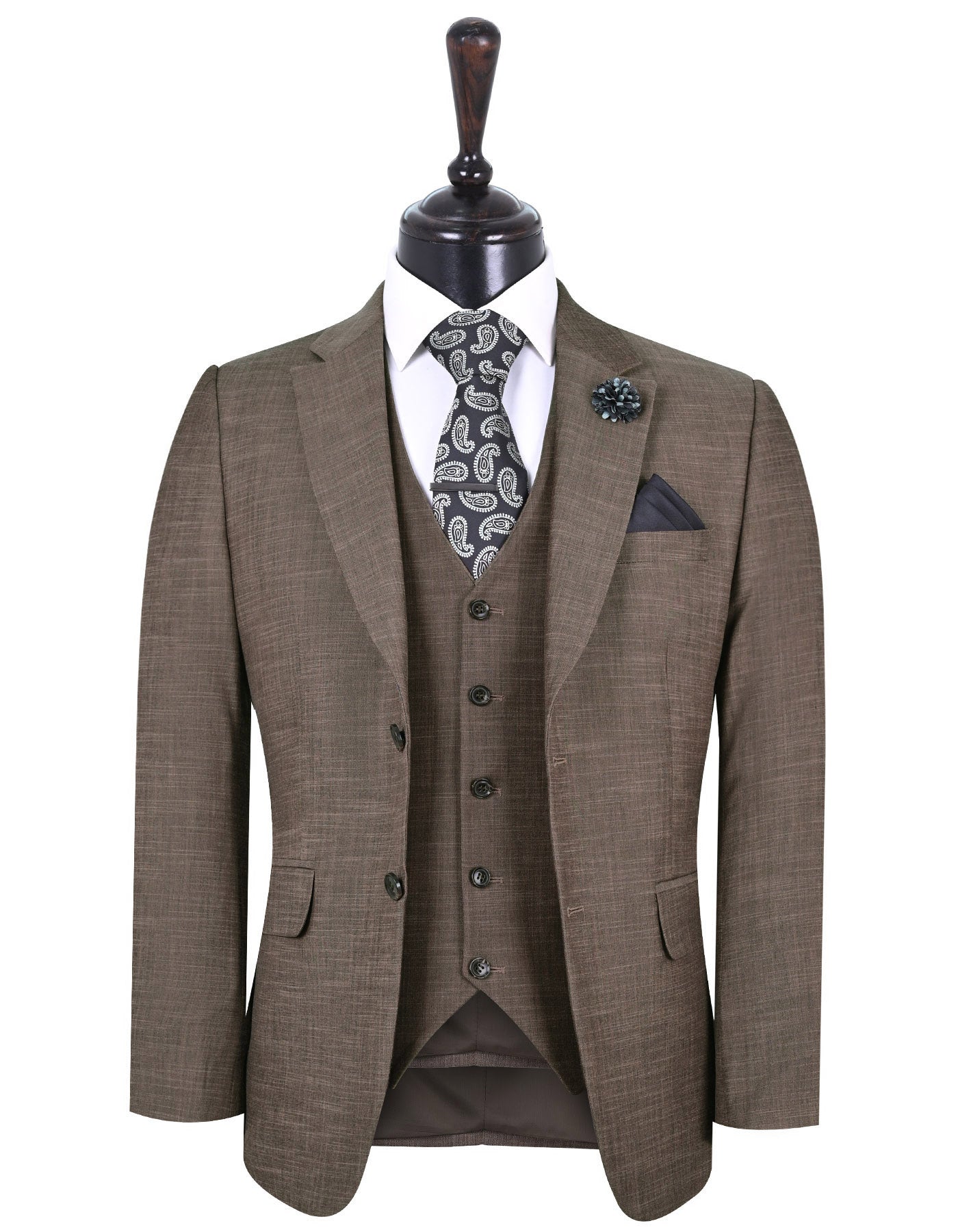 Brown Texture Suit ST2365C-34