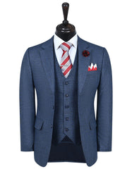 D Blue Texture Suit ST2543S-34