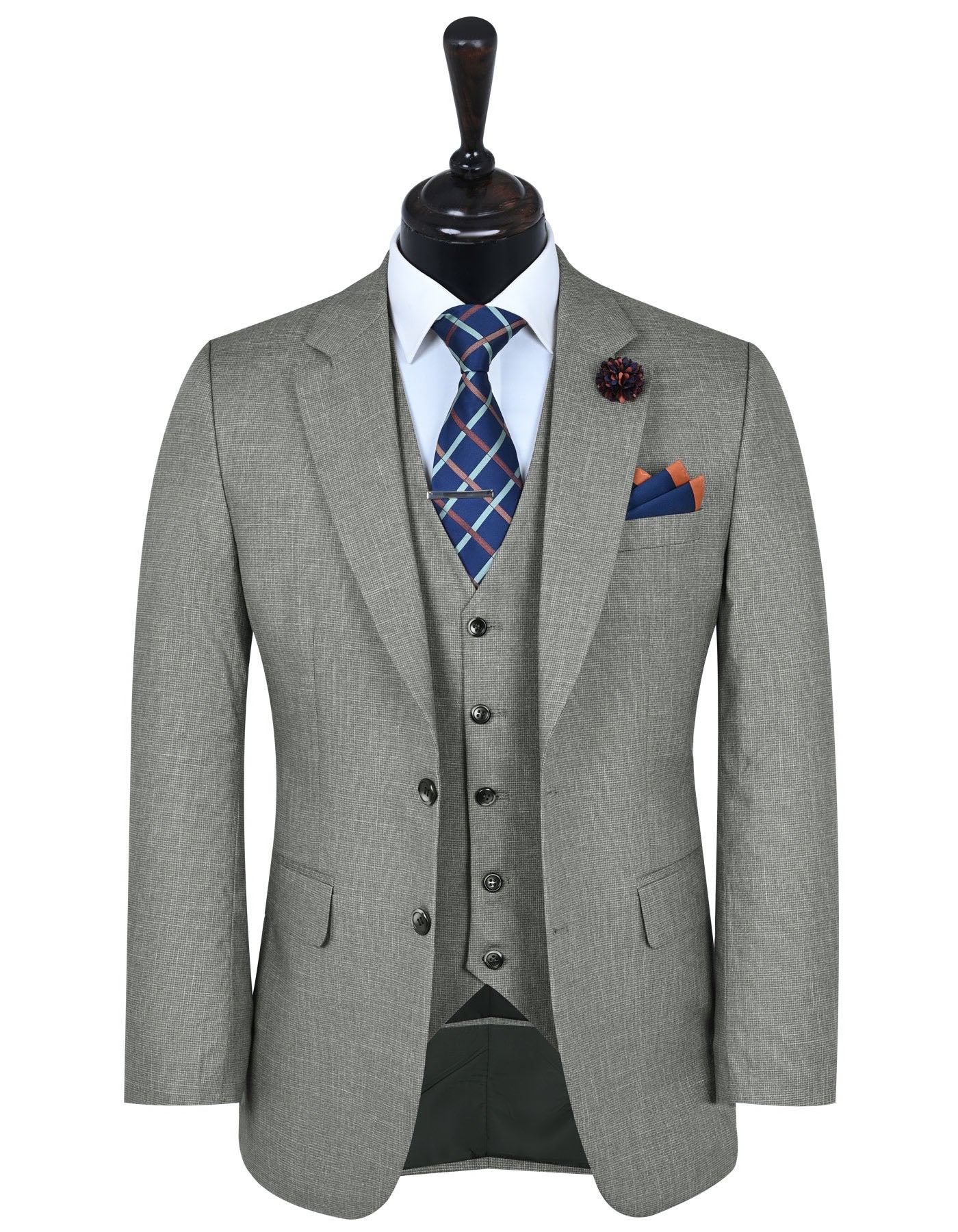 L Brown Texture Suit ST2546S-34