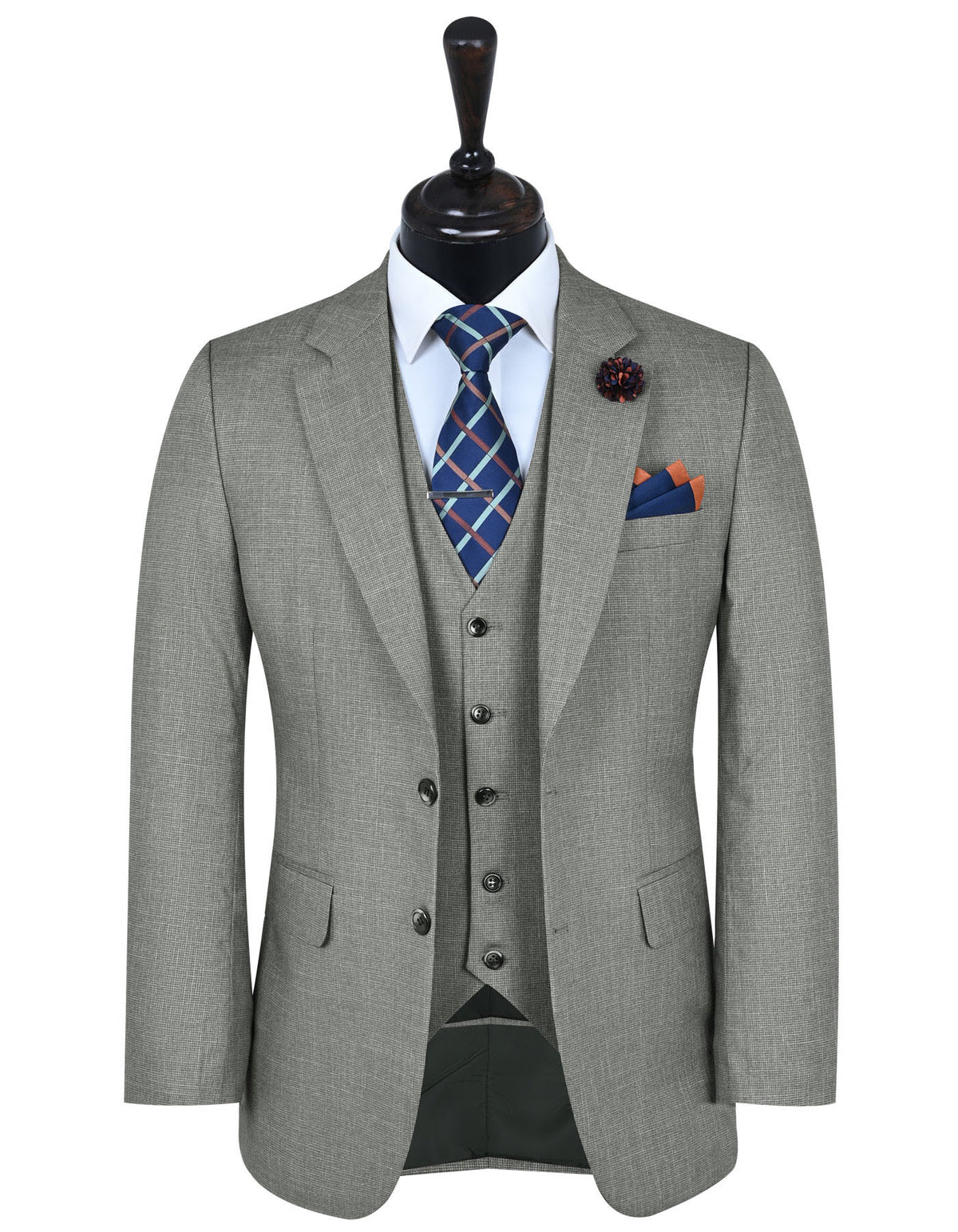 L Brown Texture Suit ST2546S-34