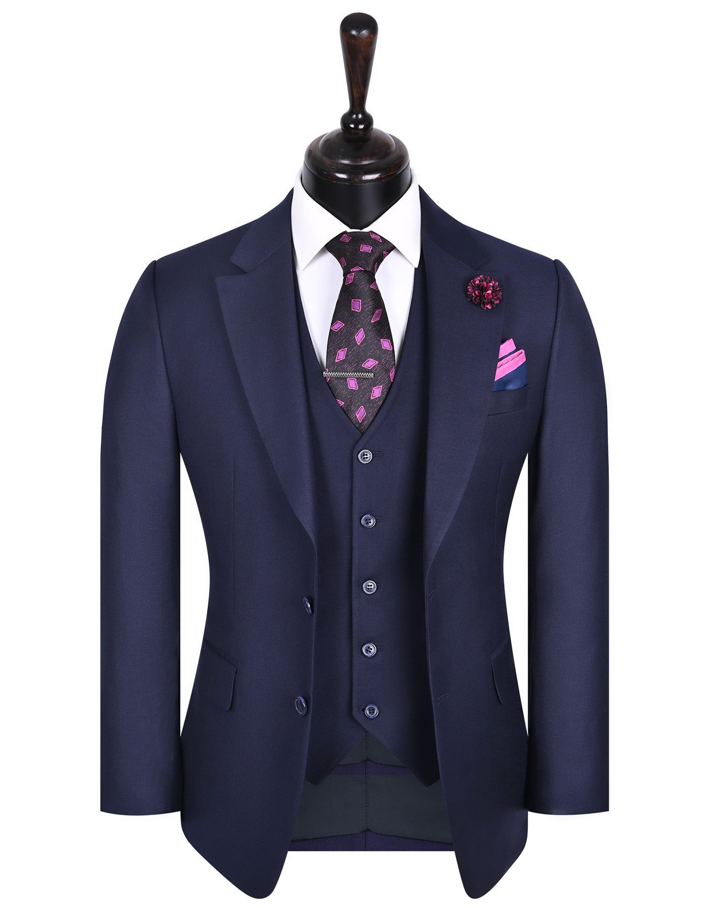 Navy Texture Suit ST2586C-34