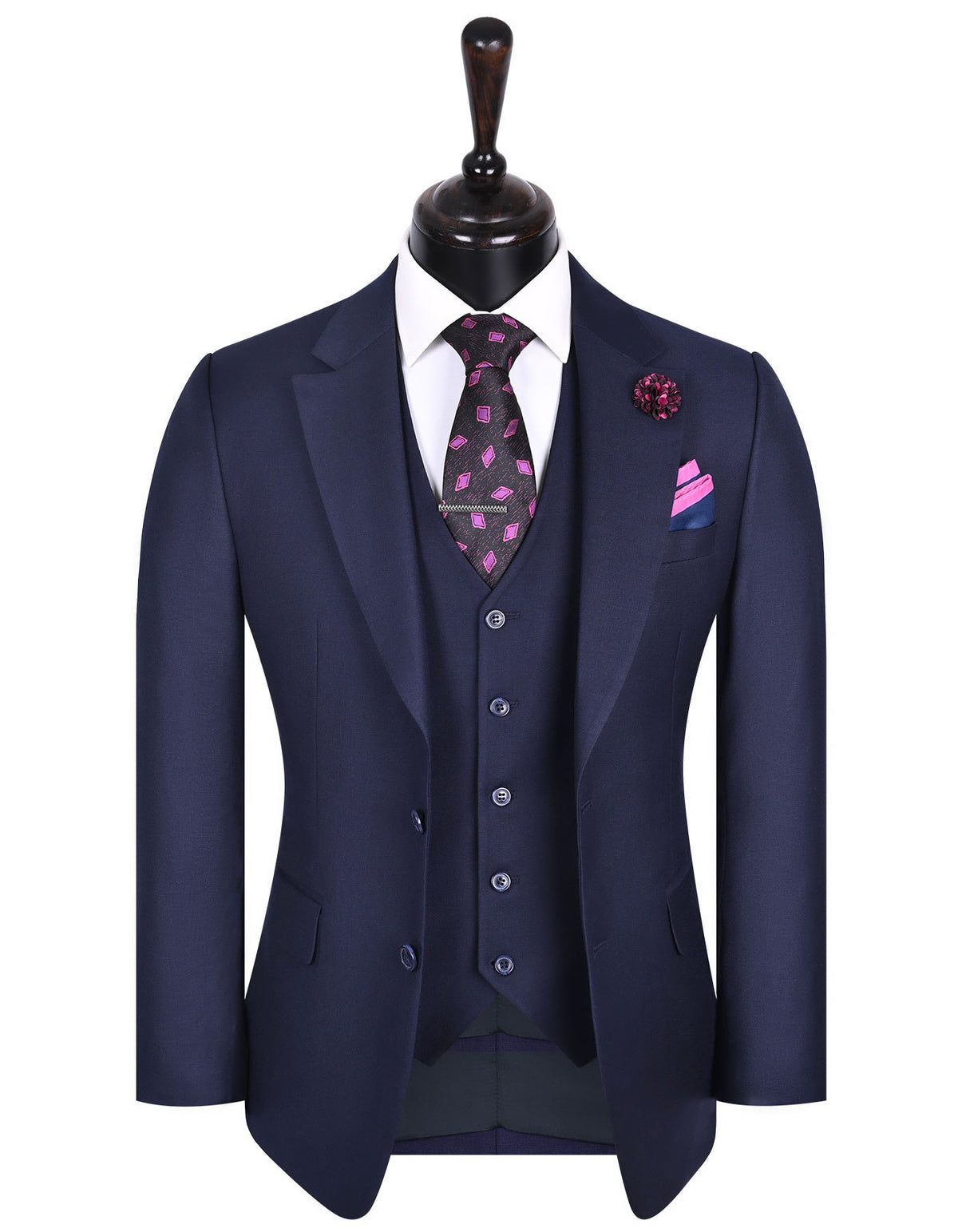 Navy Texture Suit ST2586C-34