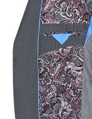 L Charcoal Check Suit ST2595C-44