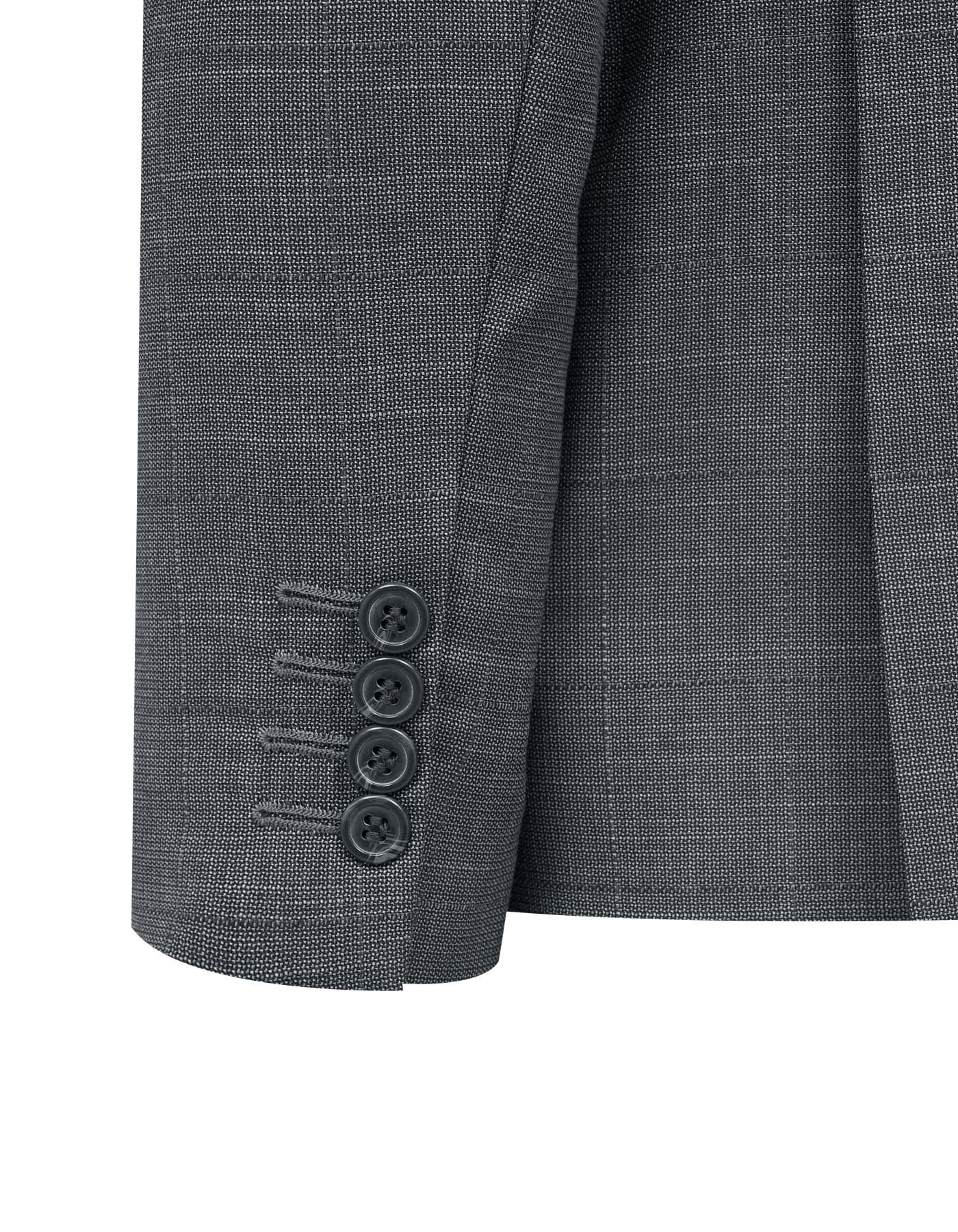 L Charcoal Check Suit ST2595C-40