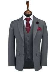 L Charcoal Check Suit ST2595S-34