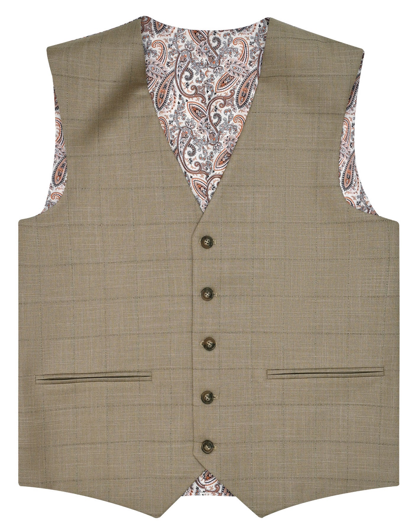 Khaki Check Suit ST2598S-38