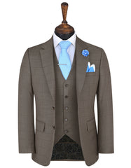L Brown Check Suit ST2599C-34