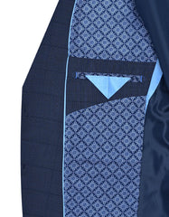 D Blue Check Suit ST2600C-44