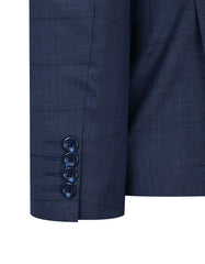 D Blue Check Suit ST2600C-40