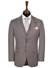 L Brown Plain Suit ST2609S-34