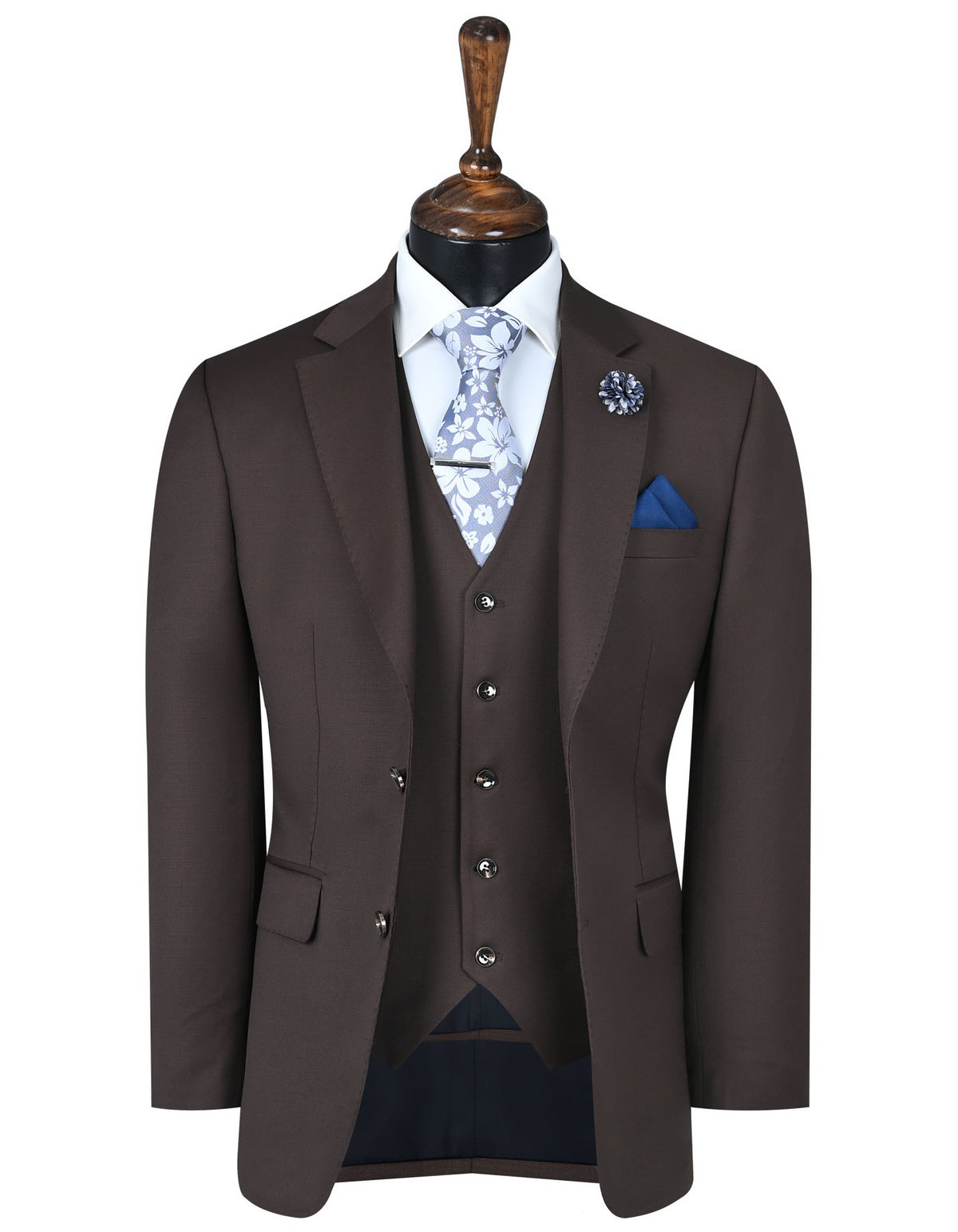Chocolate Plain Suit ST2610S-34