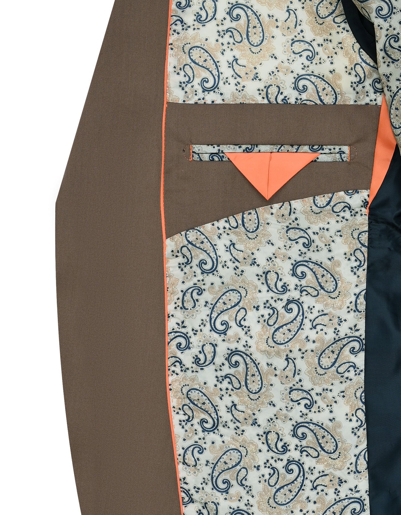 D Khaki Plain Suit ST2671S-44