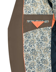 D Khaki Plain Suit ST2671S-44