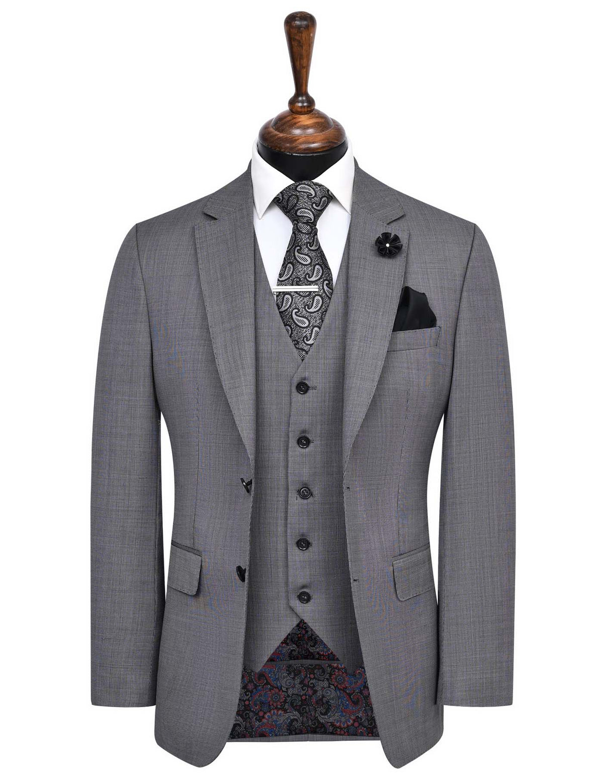 Grey Texture Suit ST2691C-34