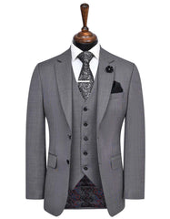 Grey Texture Suit ST2691S-34