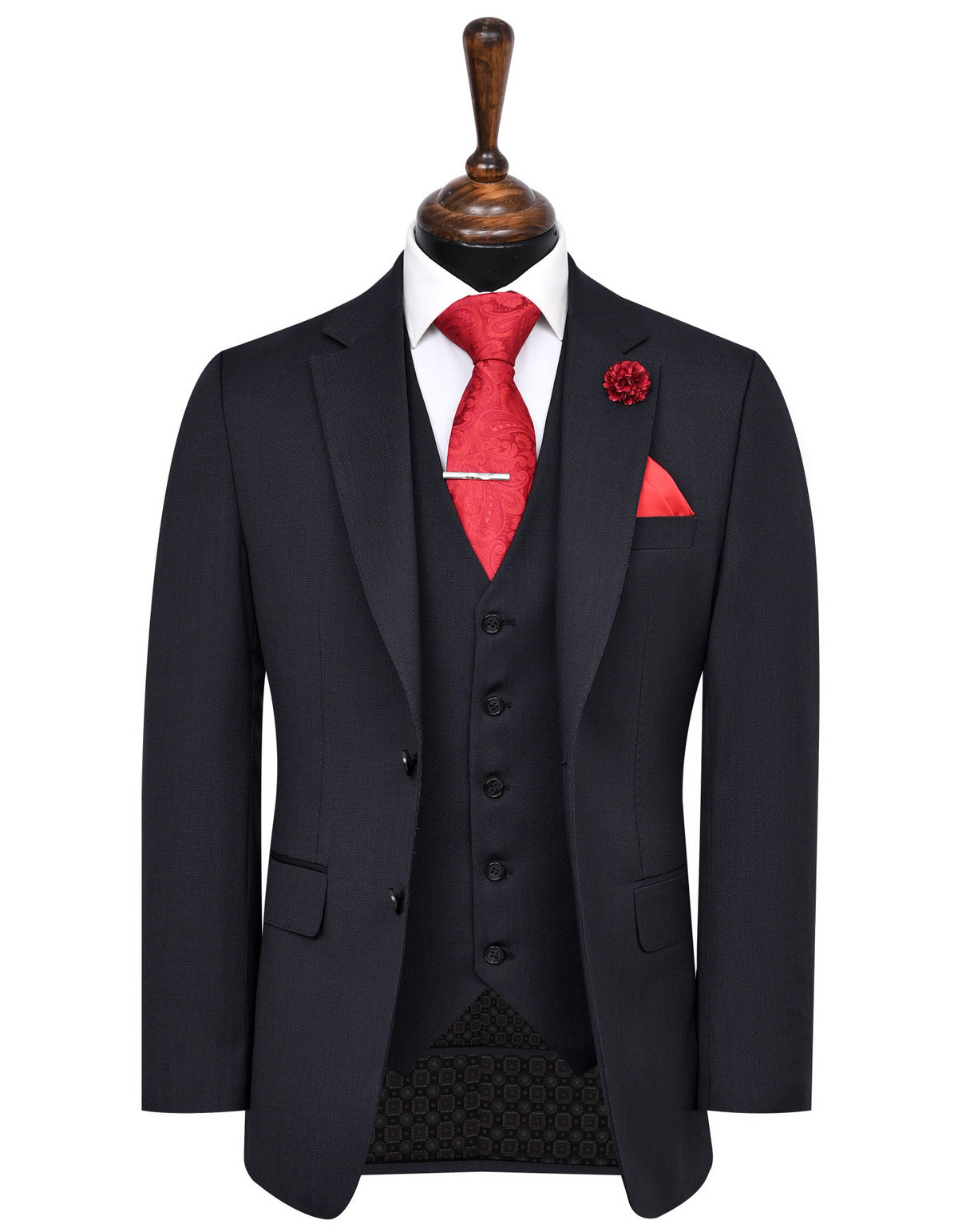 D Charcoal Texture Suit ST2693C-34