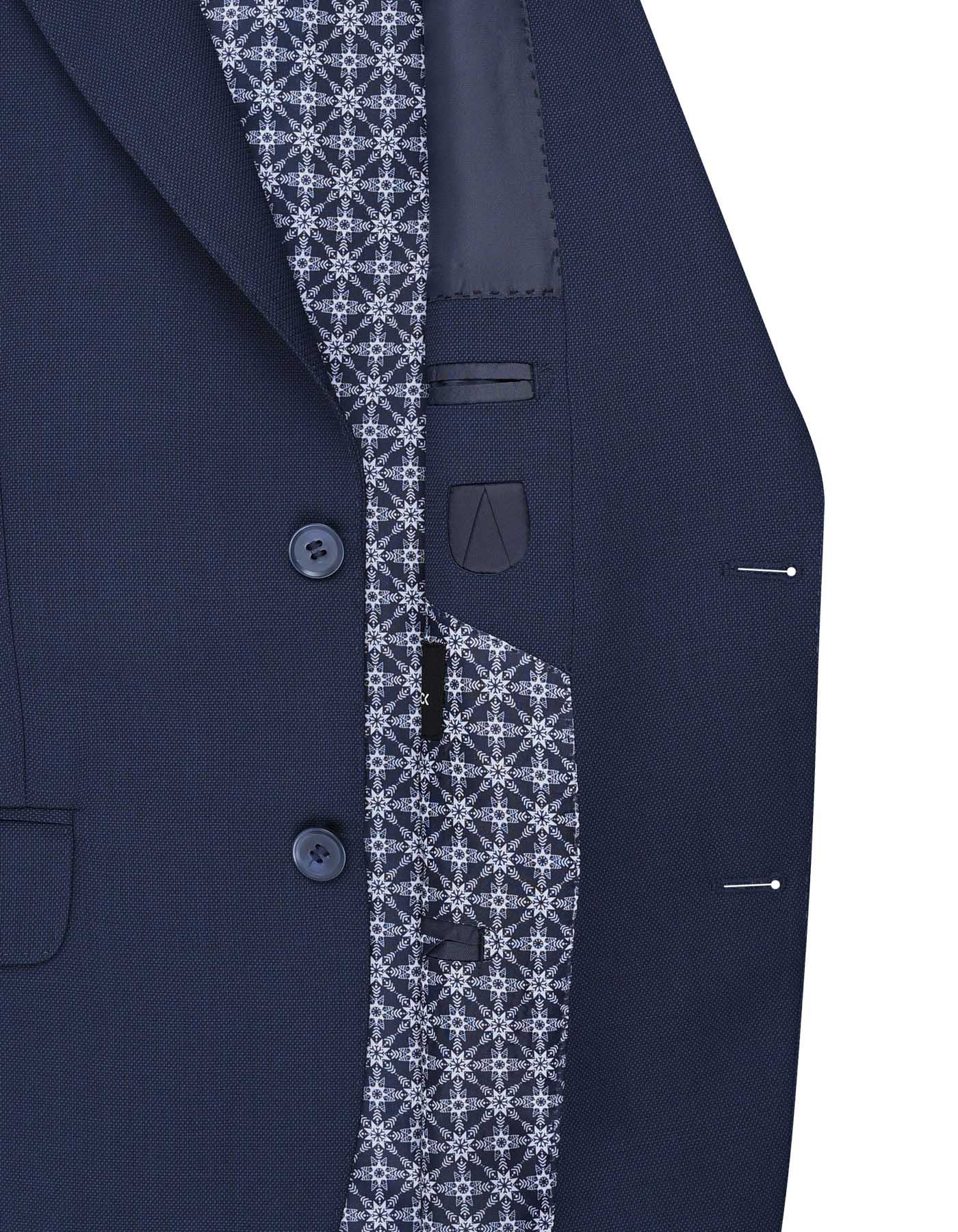 D Navy Texture Suit ST2694C-40