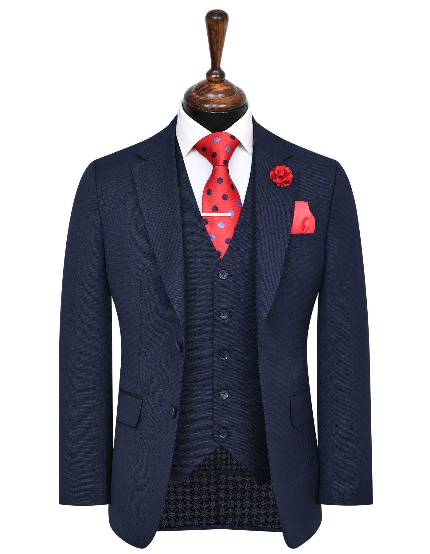 D Navy Texture Suit ST2694S-34