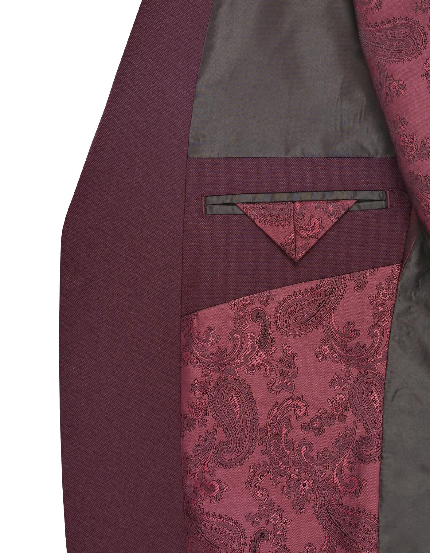 Maroon Texture Suit ST2704C-44
