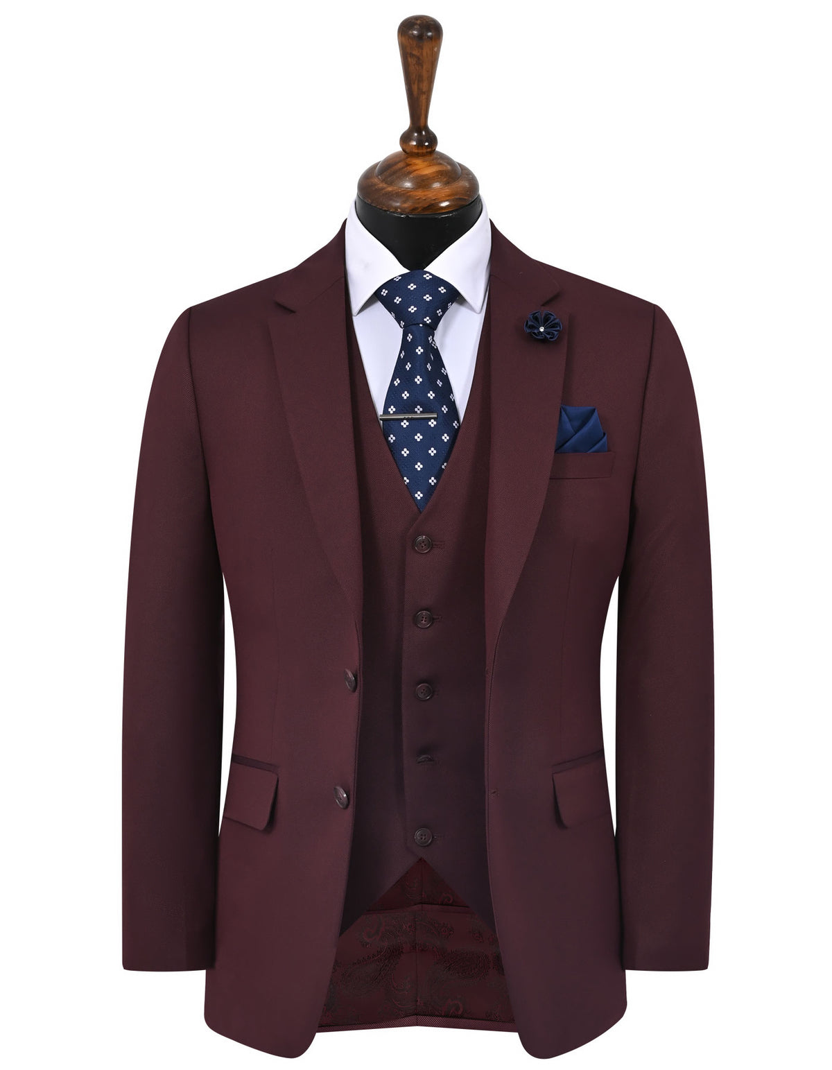 Maroon Texture Suit ST2704S-34