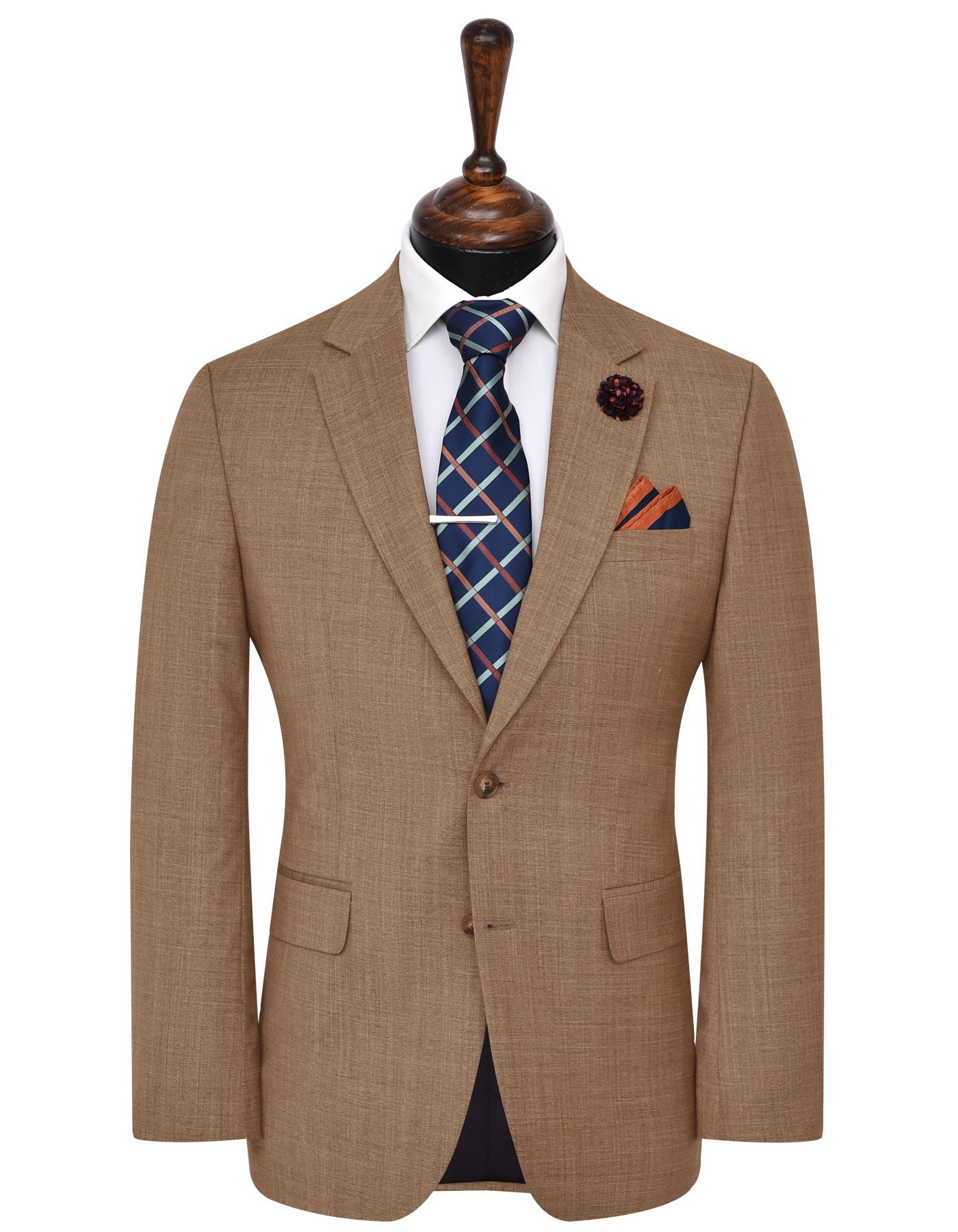 L Brown Texture Suit ST2713C-34
