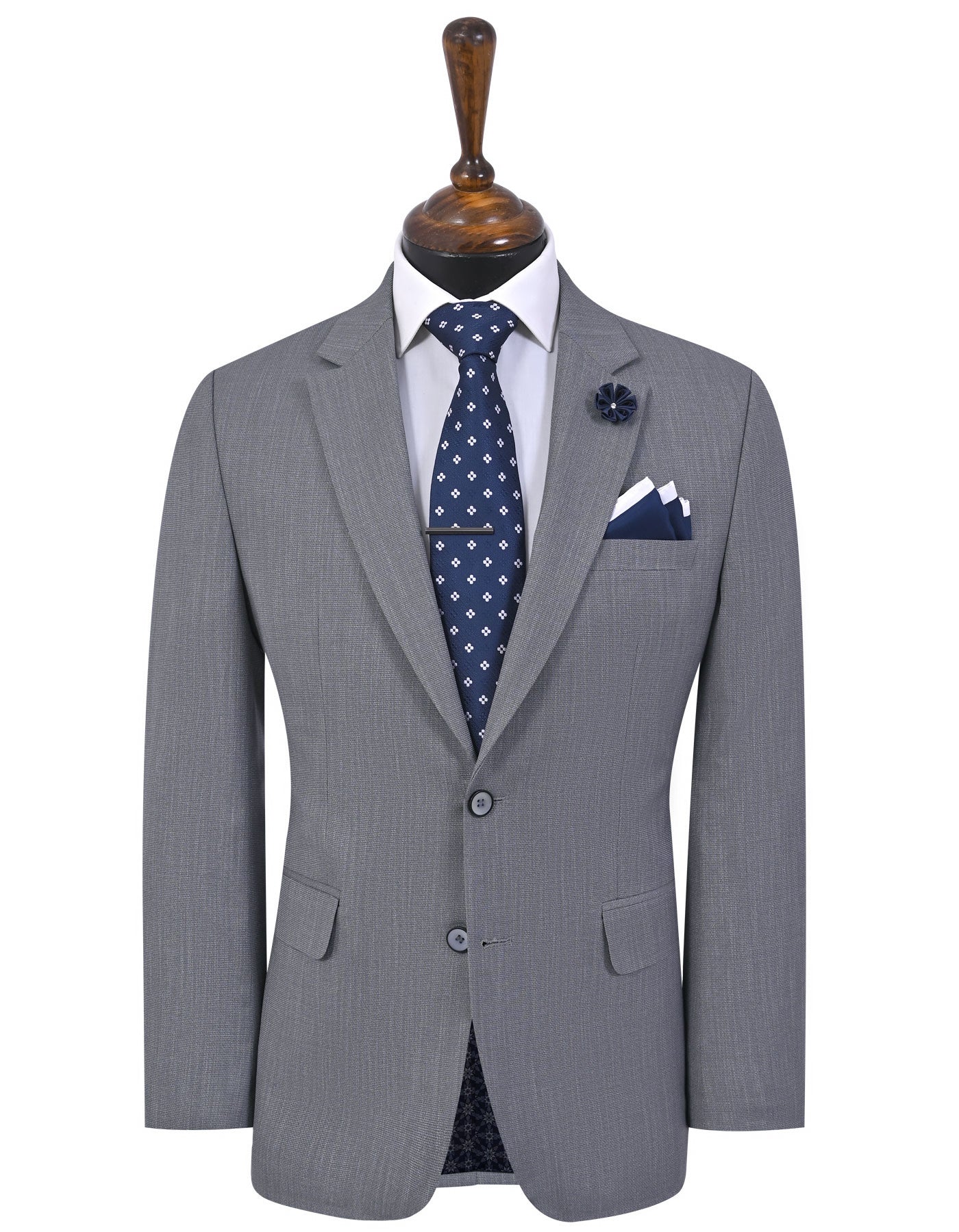 L Grey Texture Suit ST2715C-34